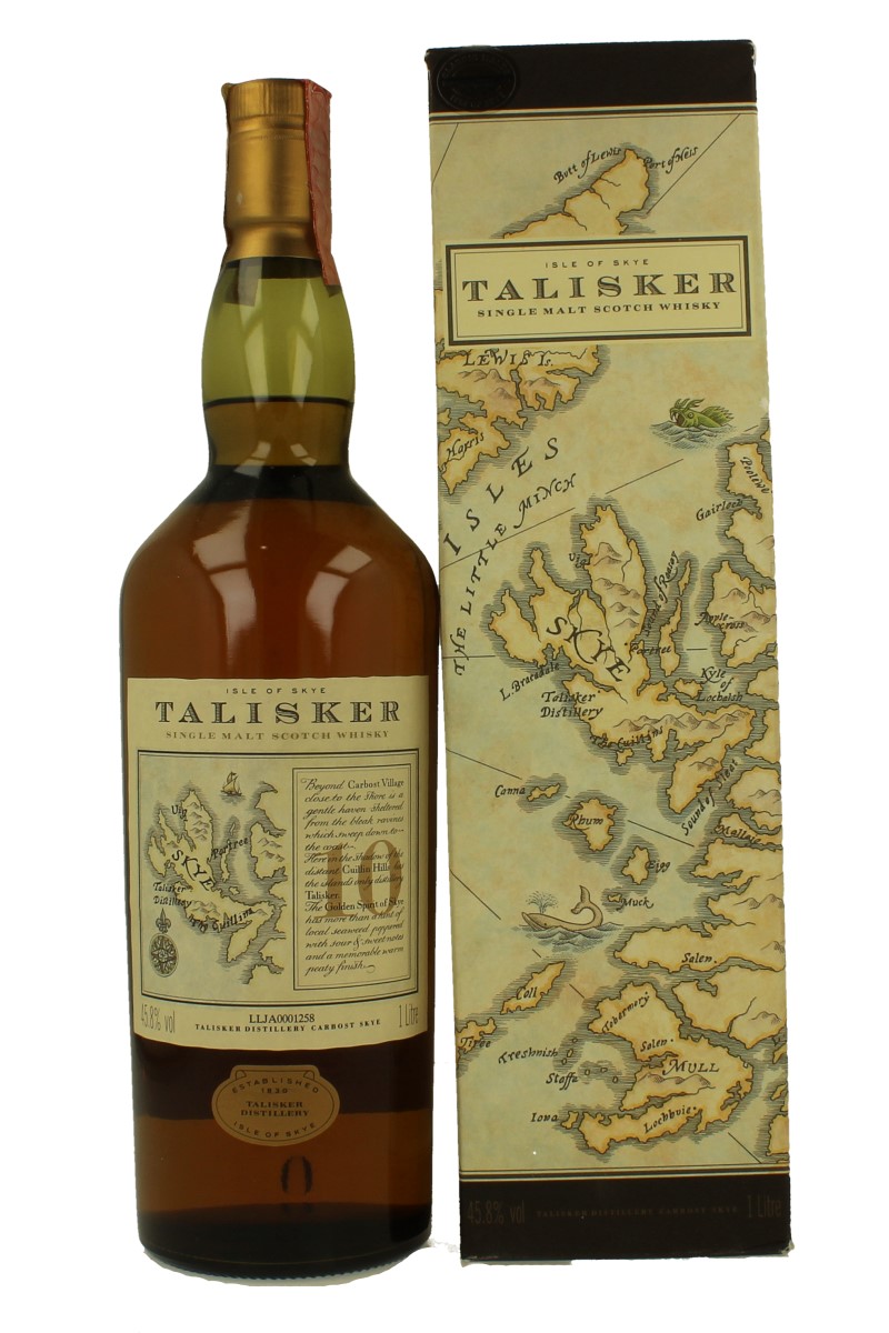 TALISKER 10 Years Old Bot In The 90's 100cl 45.8% OB- Old Map Label ...