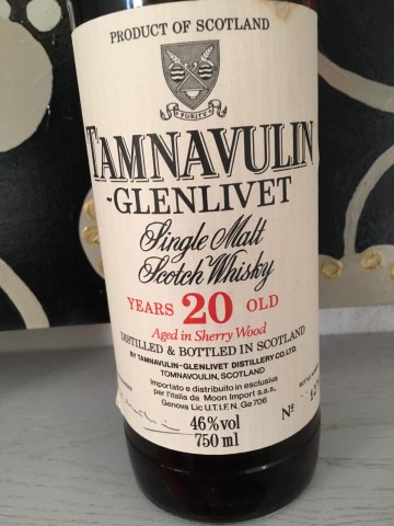 TAMNAVULIN 20yo BOTTLED IN THE  80'S 75cl 46% Moon Imp.